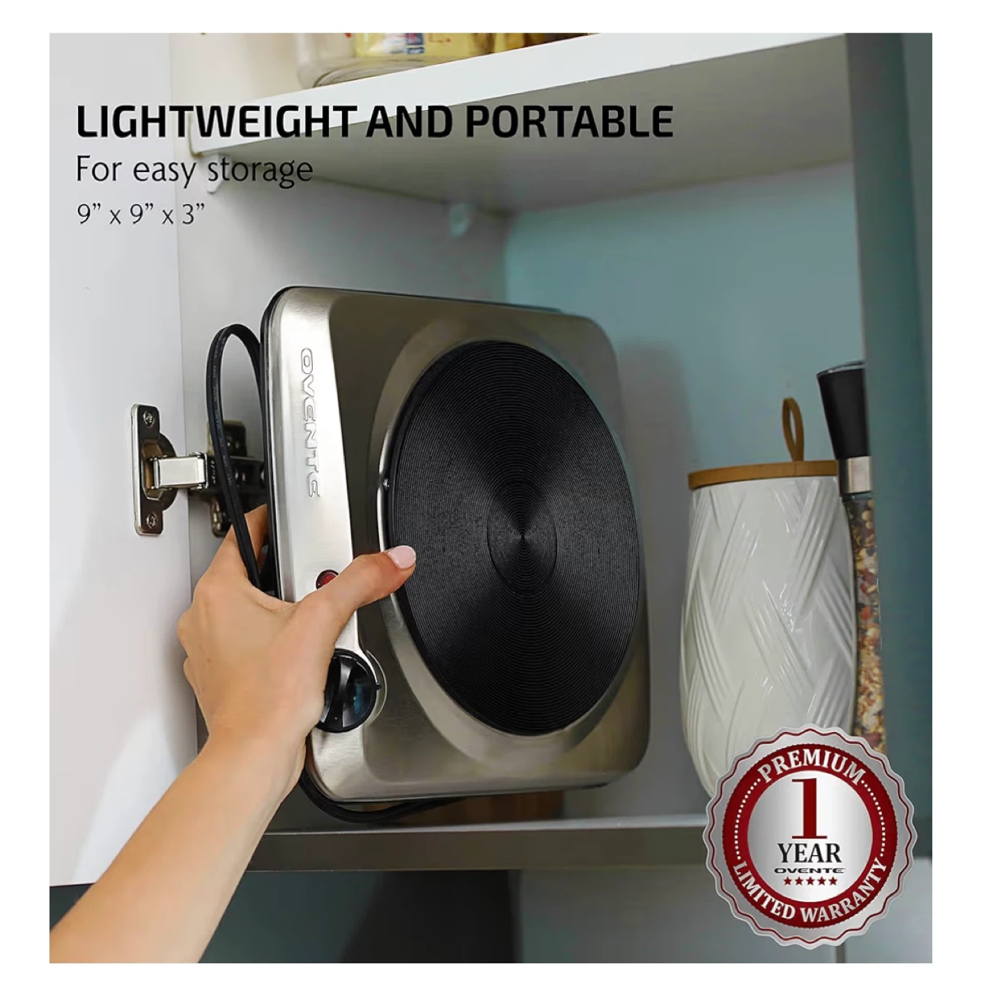 NWT Ovente BGS101S Portable Electric Single Burner - photo 5