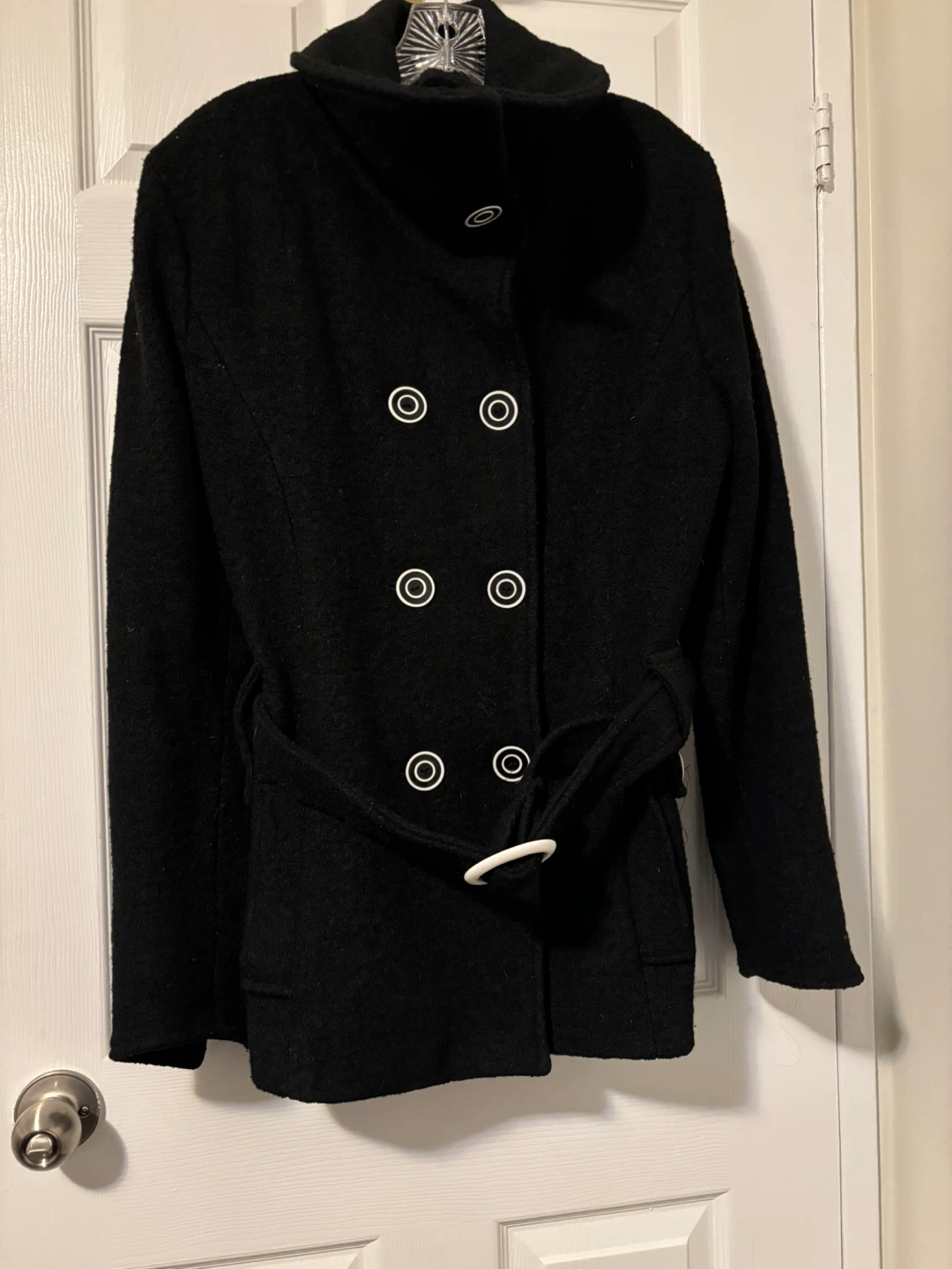 Black belted pea coat - photo 2