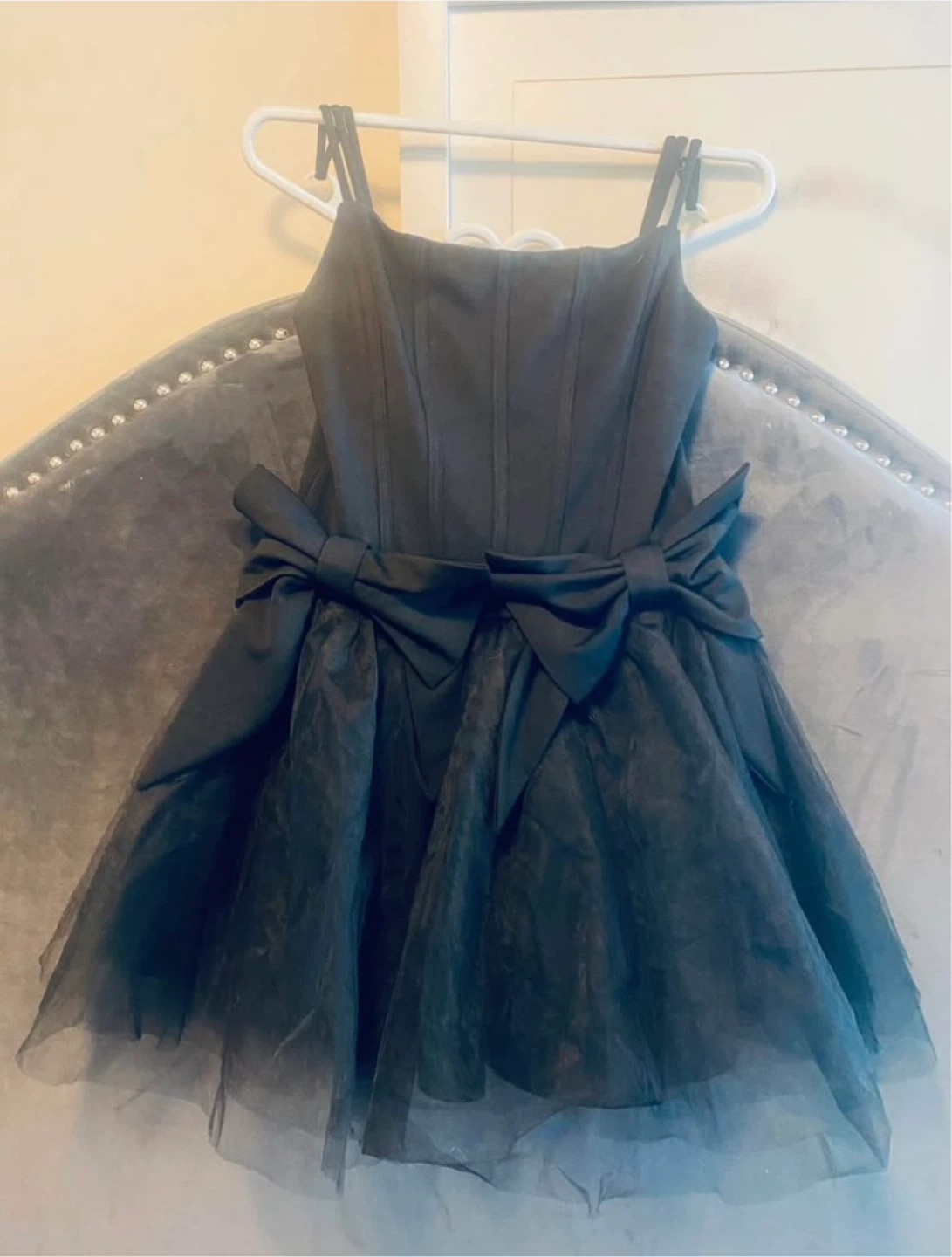 Fashion Nova Dream Land Bow Corset Mini Dress - Black