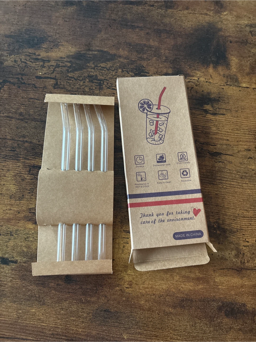 Reusable Glass Drinking Straws - New in Box!