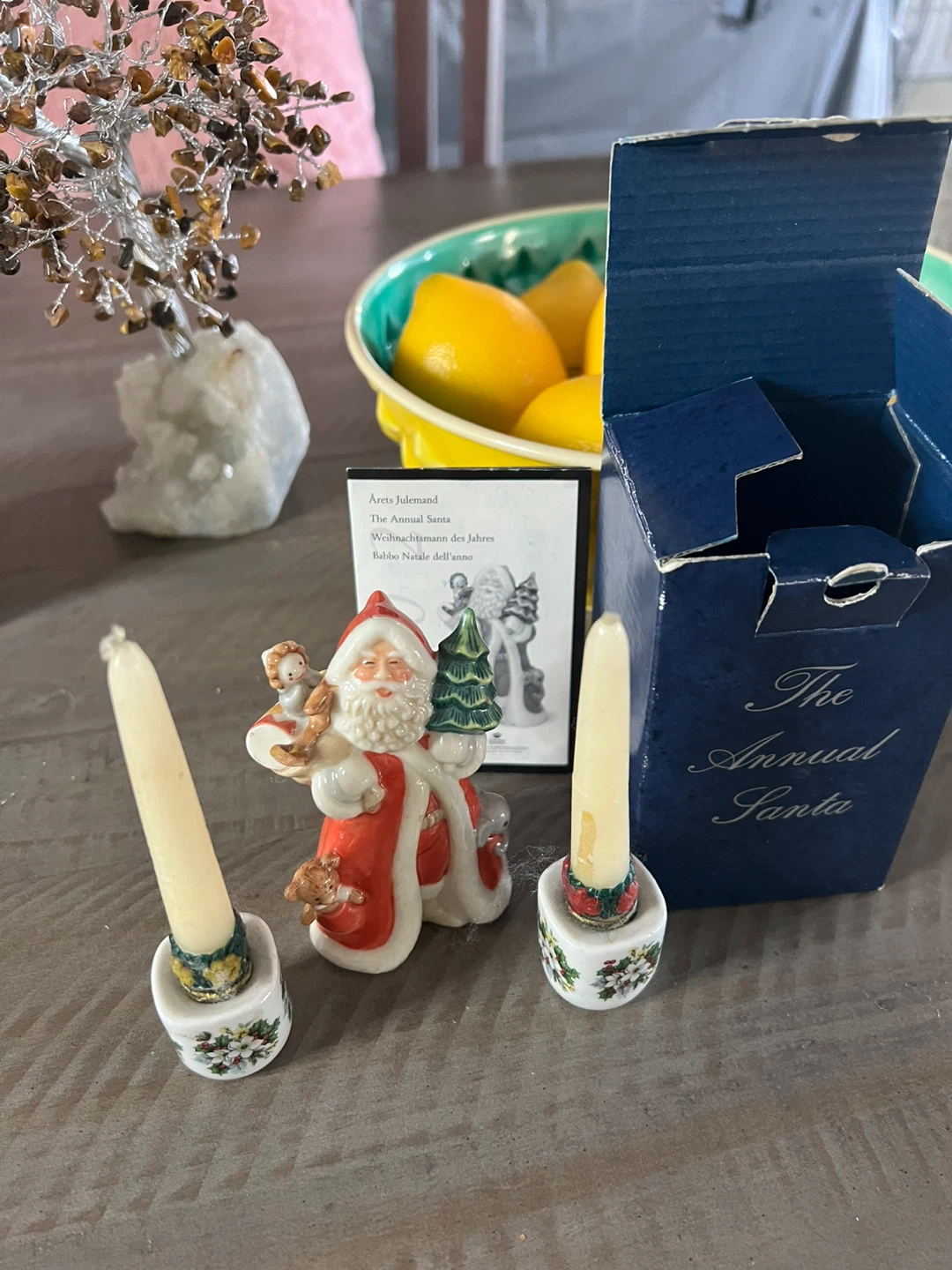 Royal Copenhagen Annual Santa Figurine & Candle Holders