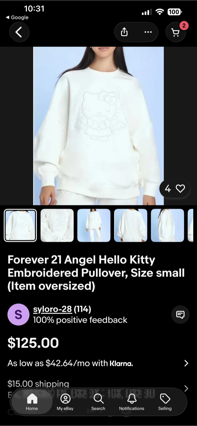 Forever 21 Hello Kitty Embroidered Pullover - Size Small - photo 4