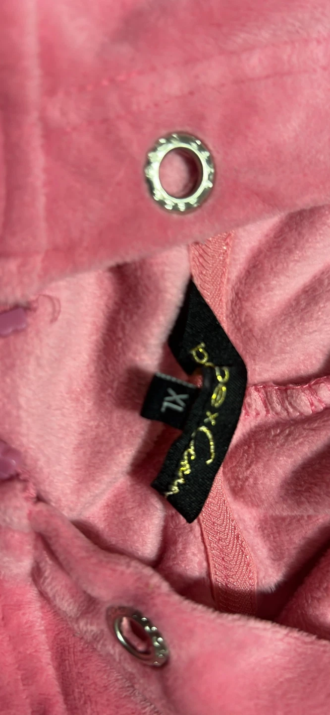 Bebe Pink Velour Rhinestone Hoodie XL - photo 5