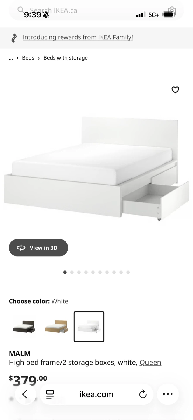 IKEA Malm Queen Bed Frame w/ Storage - White - photo 4