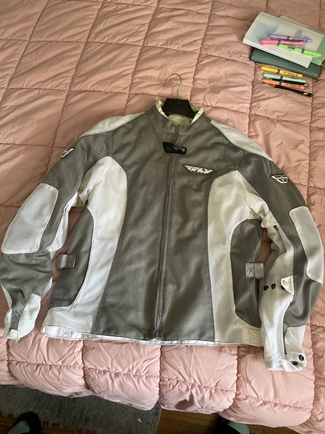 Fly Racing Women's Motorcycle Jacket Gray/White