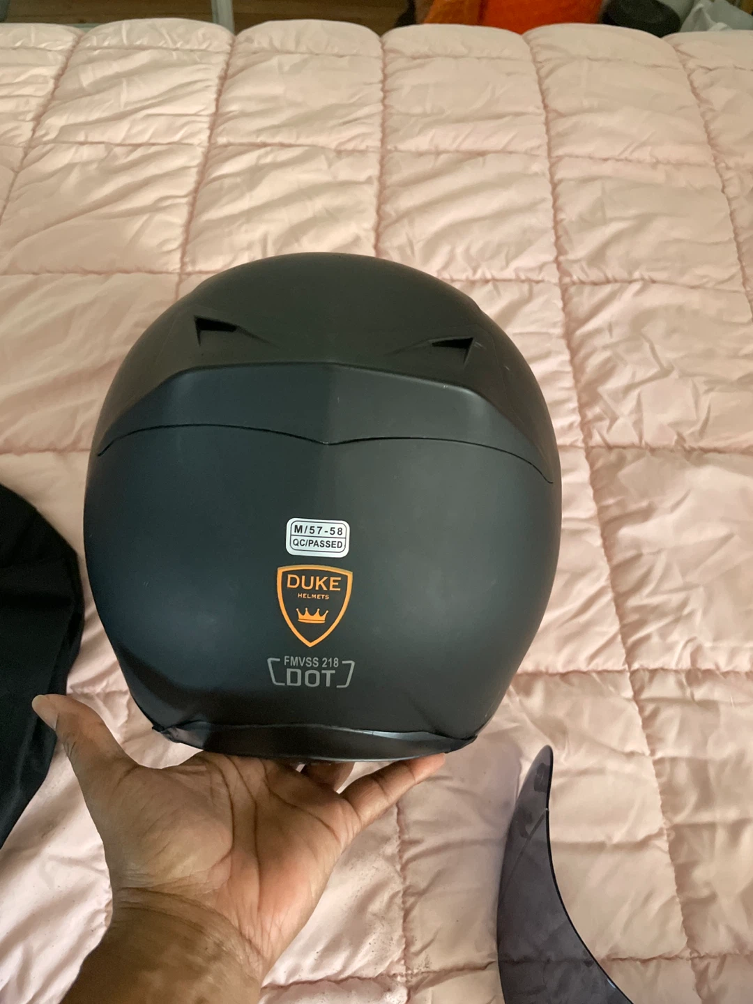 Duke Black Motorcycle Helmet Size M - photo 3