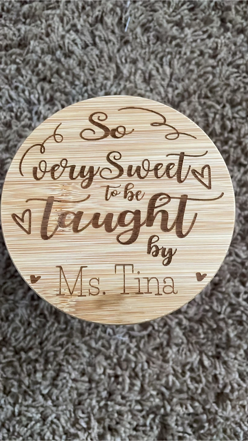 Personalized Glass Jar with Bamboo Lid - photo 4