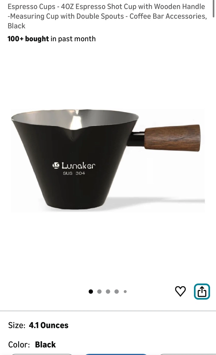 Brand New 4OZ Espresso Shot Cup - Black