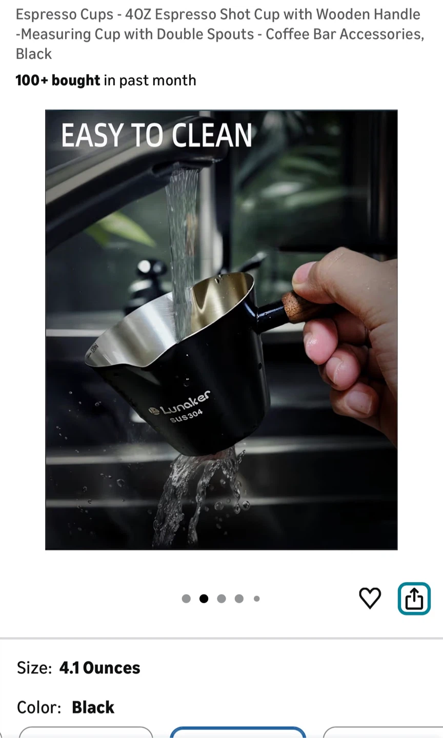 Brand New 4OZ Espresso Shot Cup - Black - photo 2