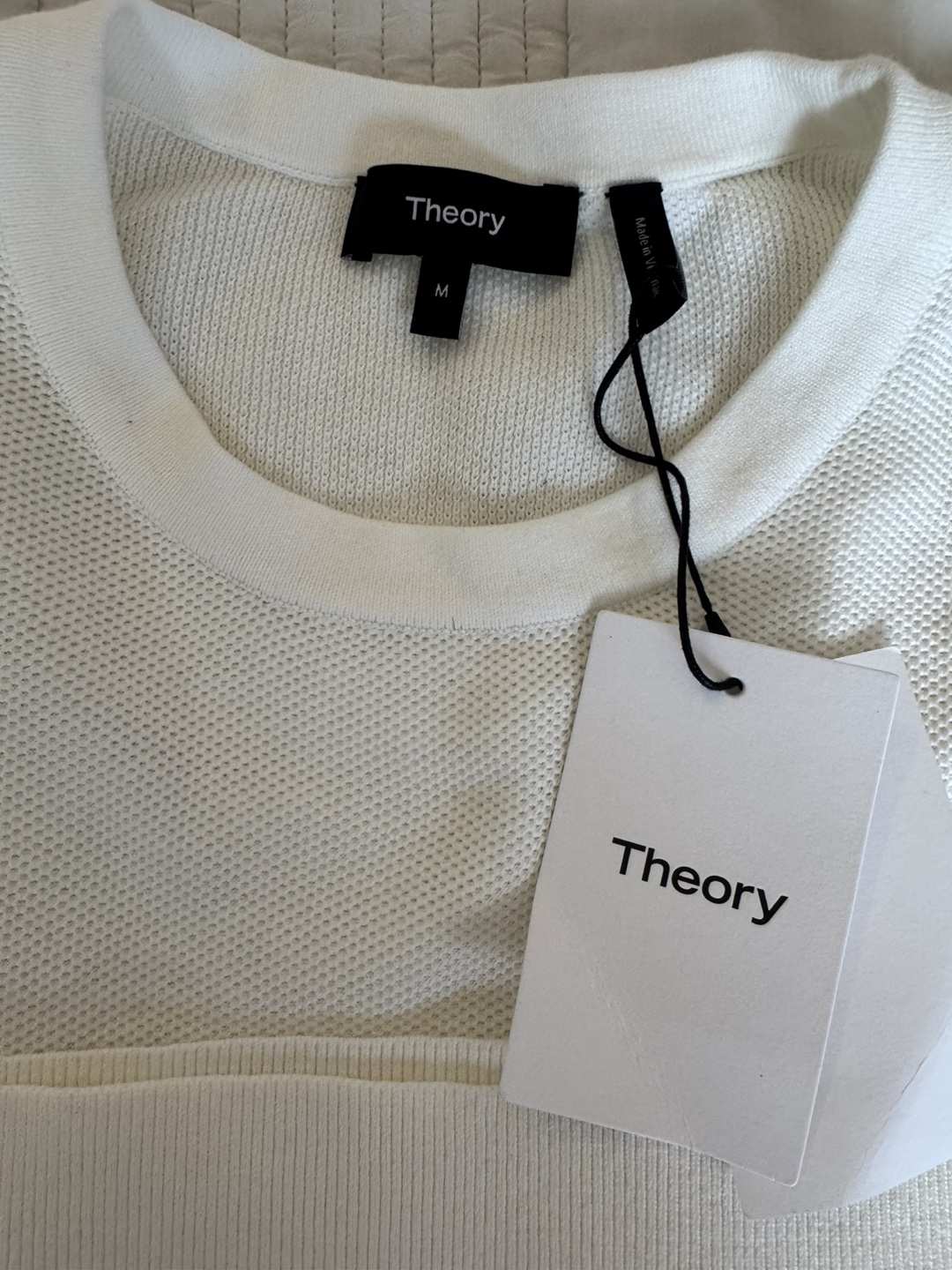 Theory White Knit Crewneck - Size M - New with Tags!