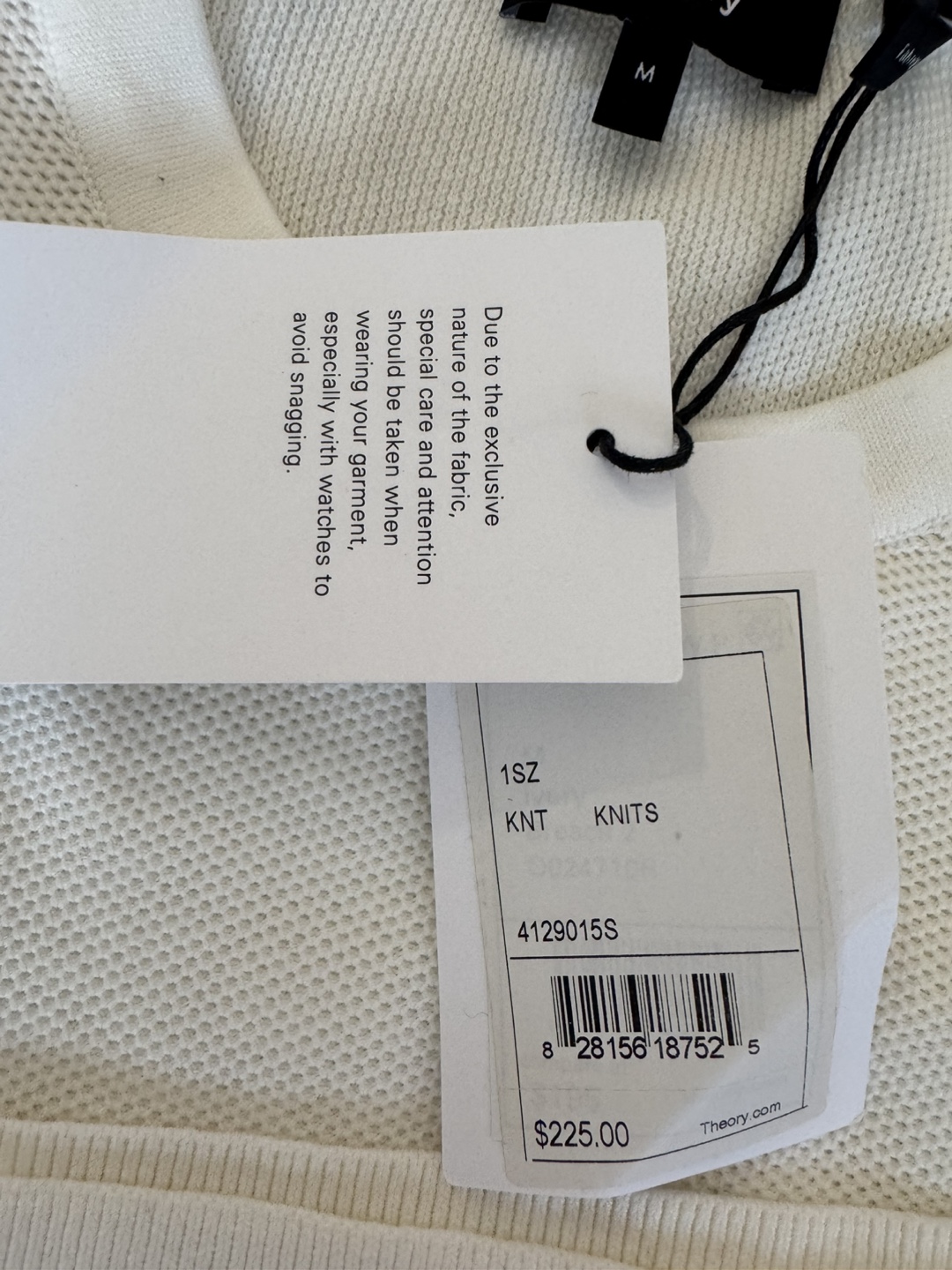 Theory White Knit Crewneck - Size M - New with Tags! - photo 3