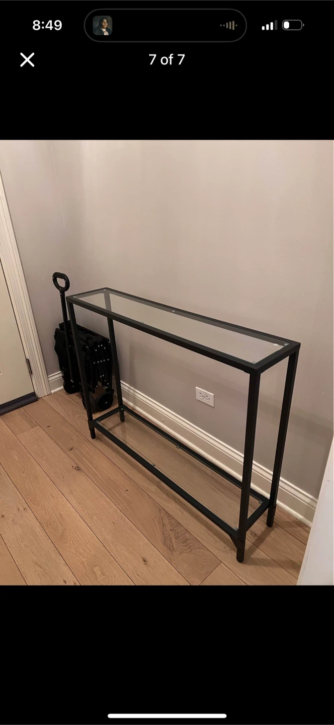 Small entryway table with glass