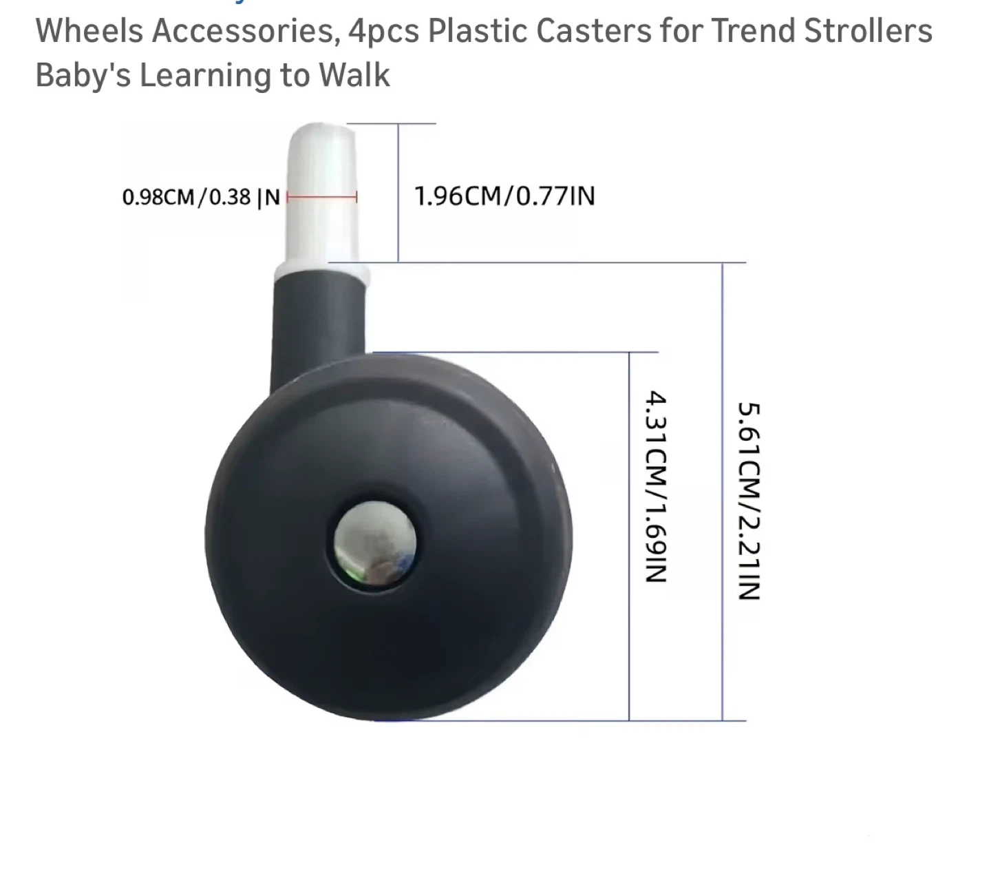 New 4pcs Plastic Casters for Trend Strollers - photo 2