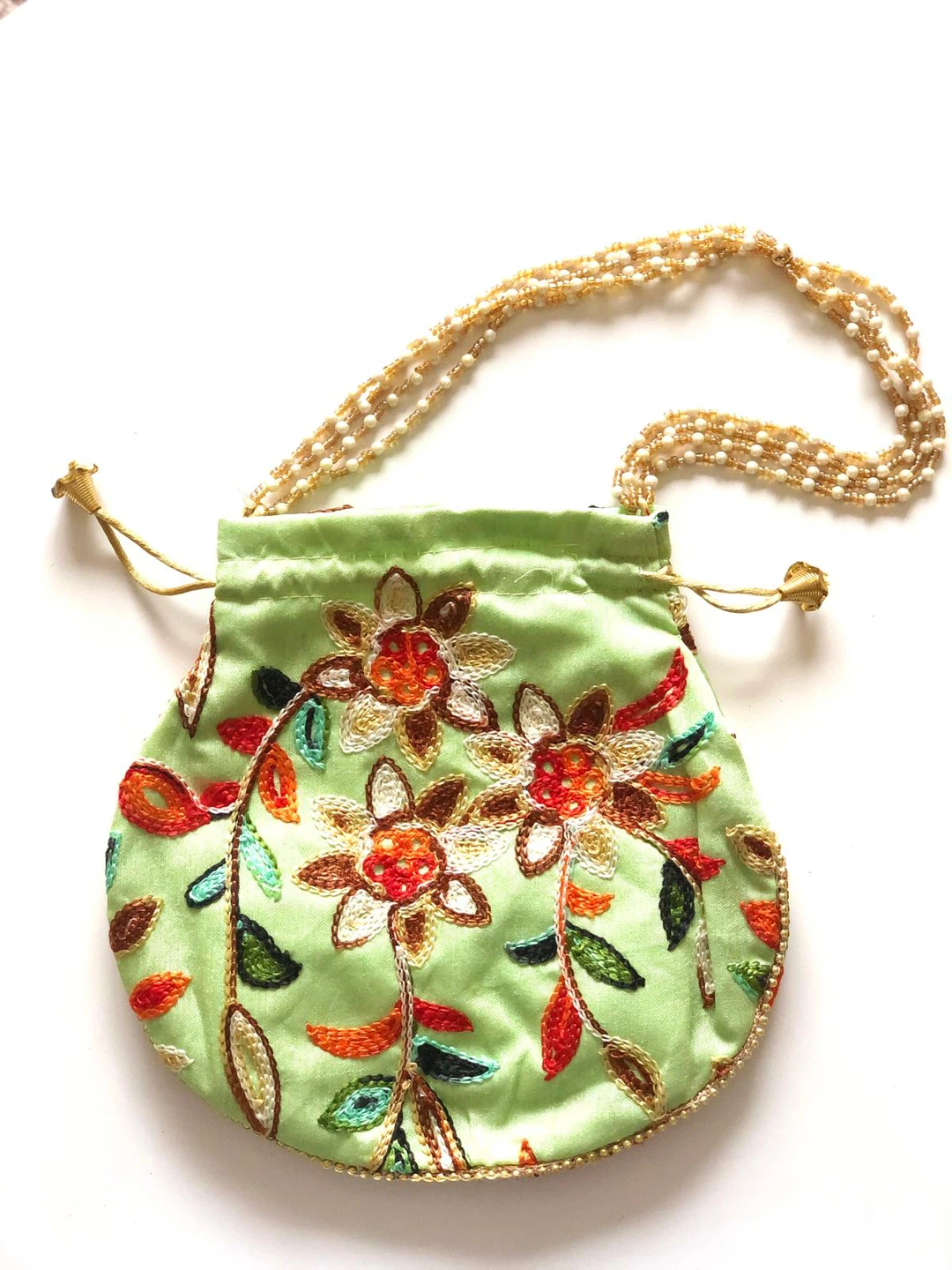 Embroidered Floral Drawstring Pouches/potlies - photo 3