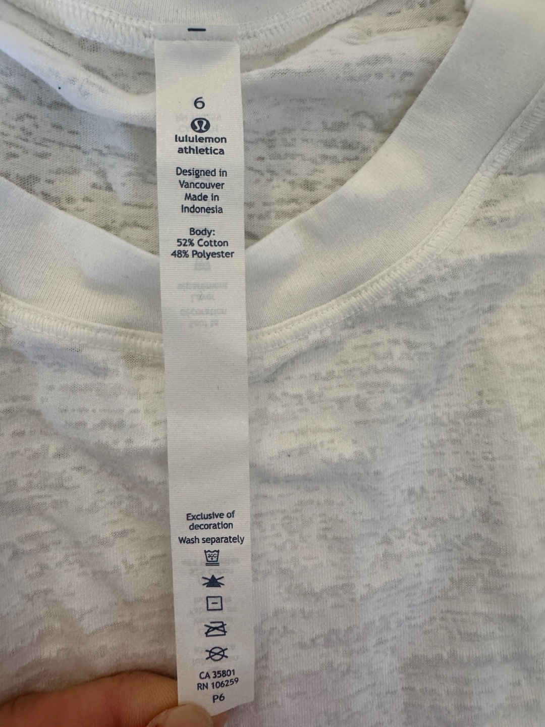 Lululemon Athletica White Tank Top - Size 6