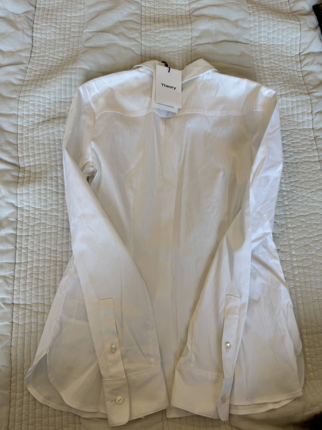 New Theory White Fitted Shirt Size P - photo 4