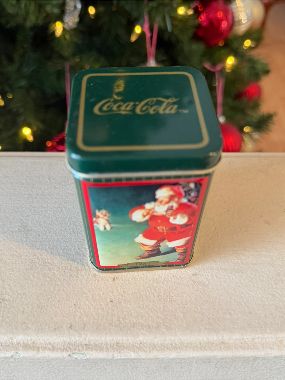 Coca-Cola 1961 Santa Tin Candle