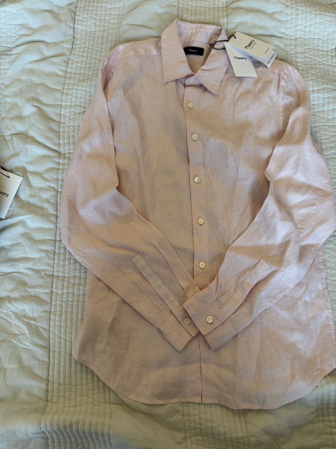 New Theory Irving OE Relaxed Linen Shirt - XS - photo 2