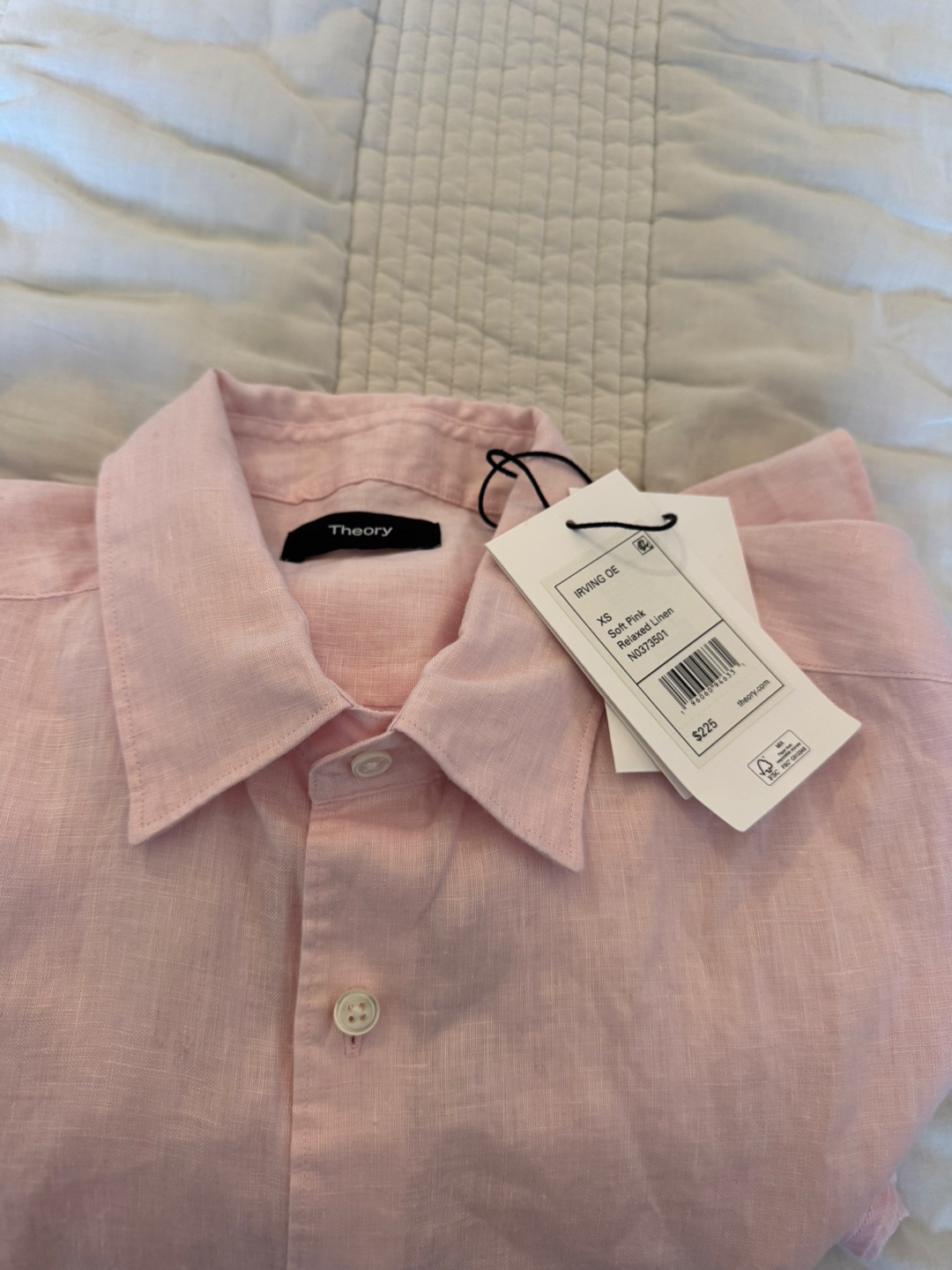 New Theory Irving OE Relaxed Linen Shirt - XS