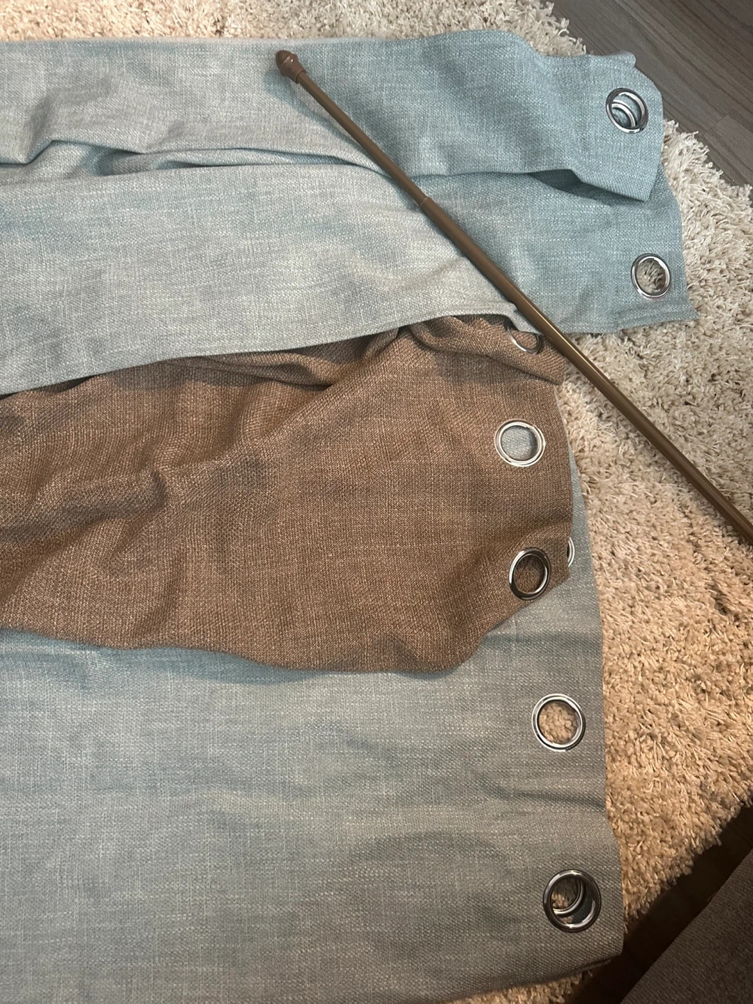 Curtains - Light Blue & Brown - photo 4