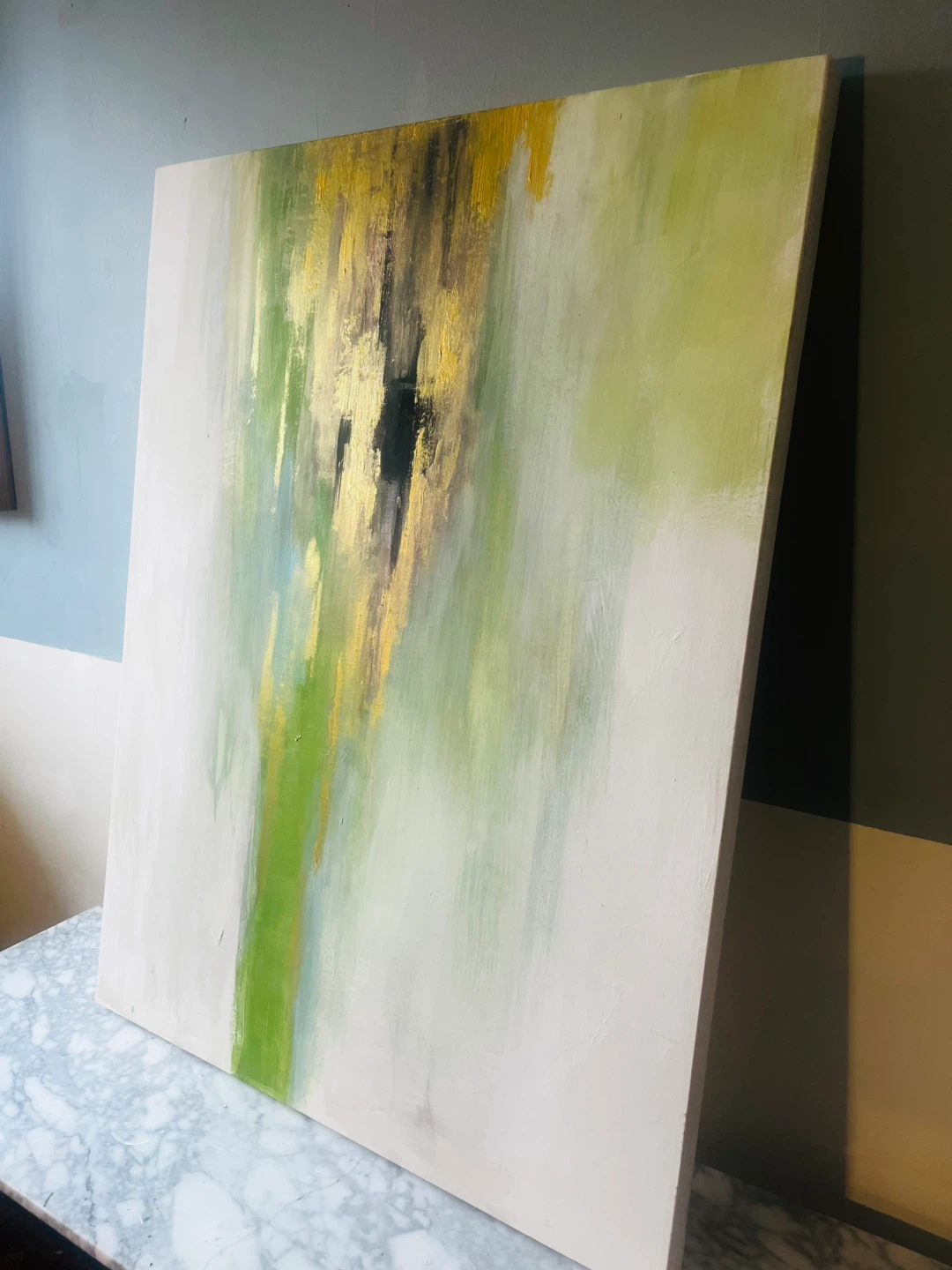 Abstract Painting - Gold, Green, Black - photo 2