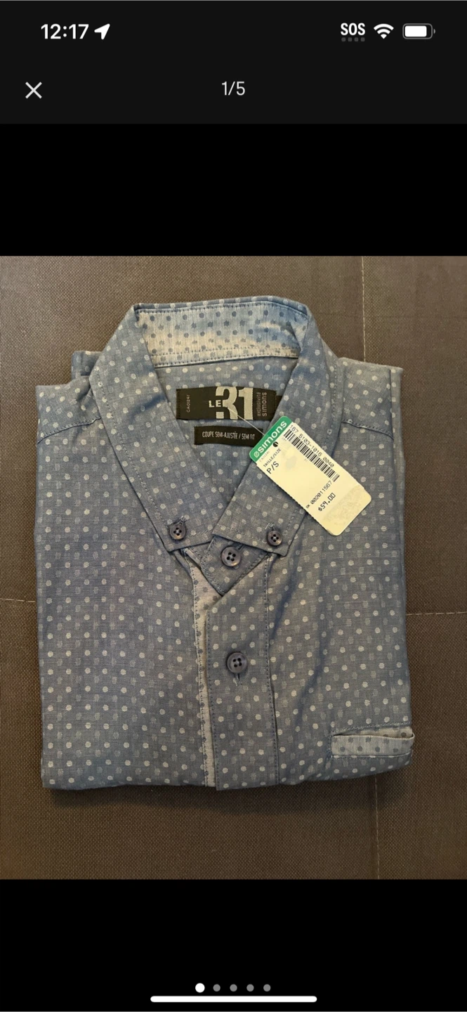 Le 31 Simons Semi-Fit Shirt - Size Small