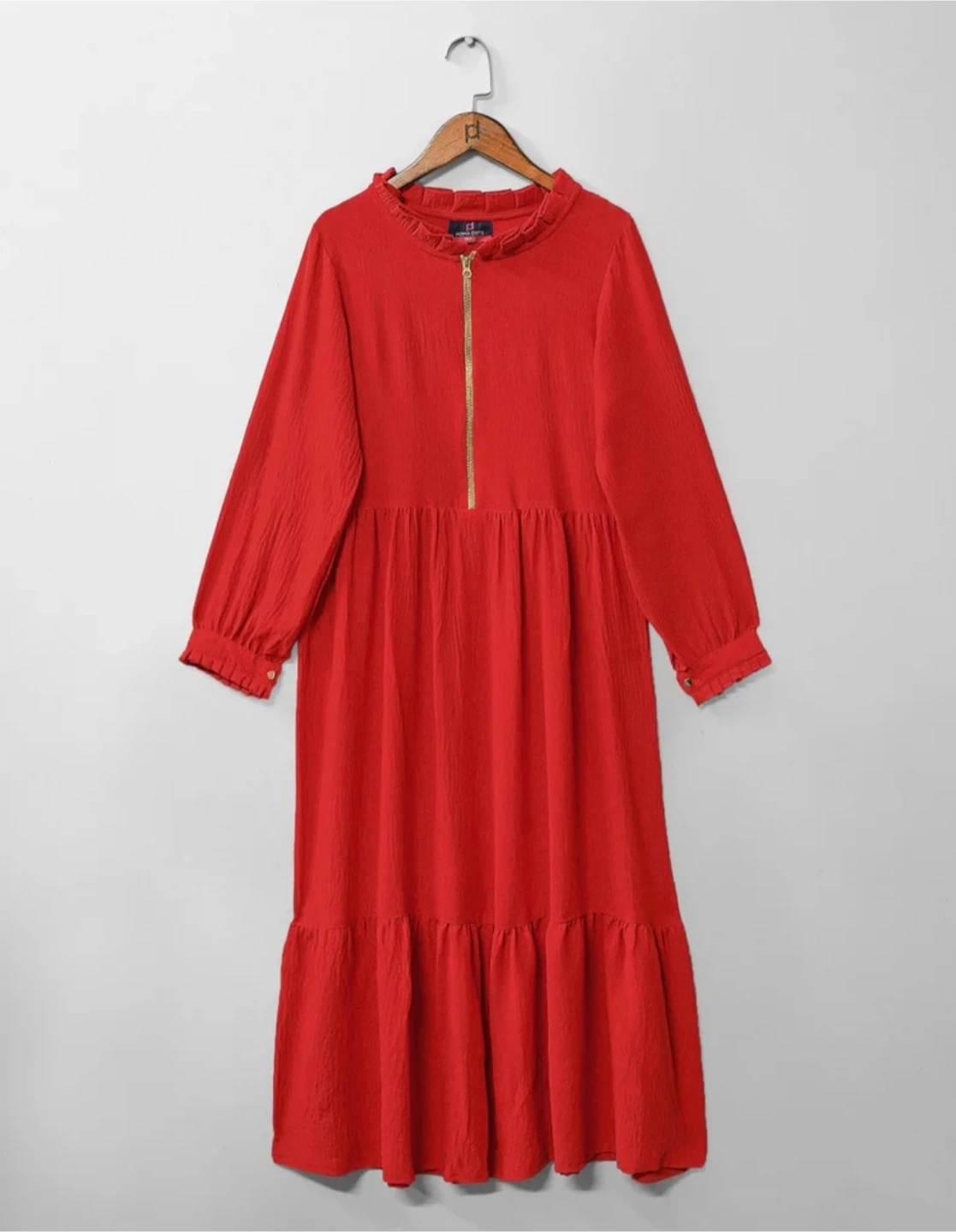 Red Solid Maxi dress