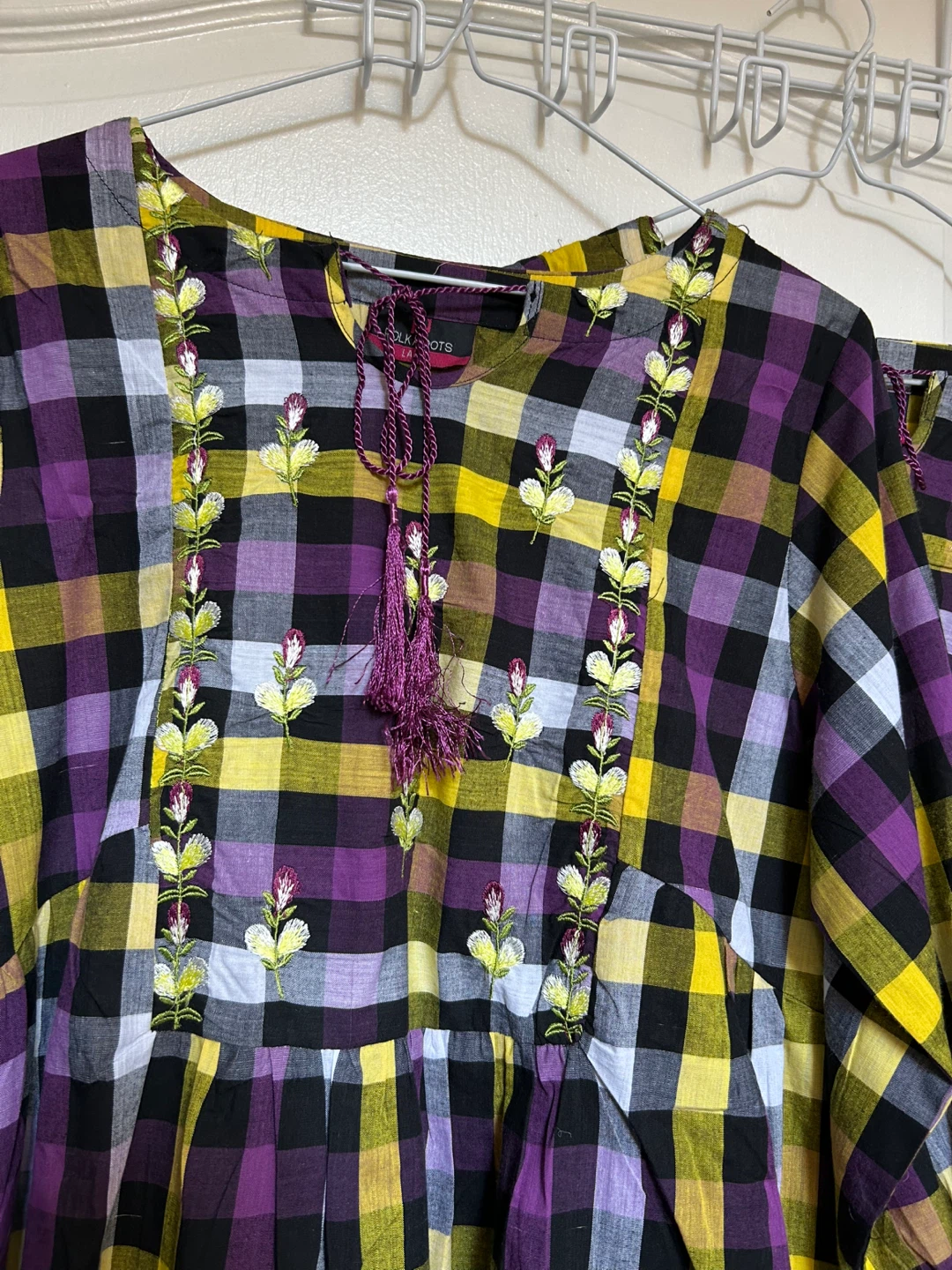Embroidered checkered Tunic - photo 2