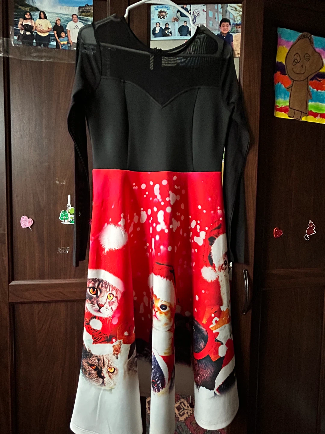 Fa La La Love Christmas Cat Dress - L