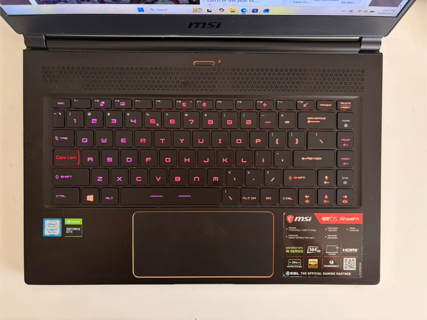 MSI GS65 Stealth Gaming Laptop / i7 / 512Gb / 1660ti - photo 2