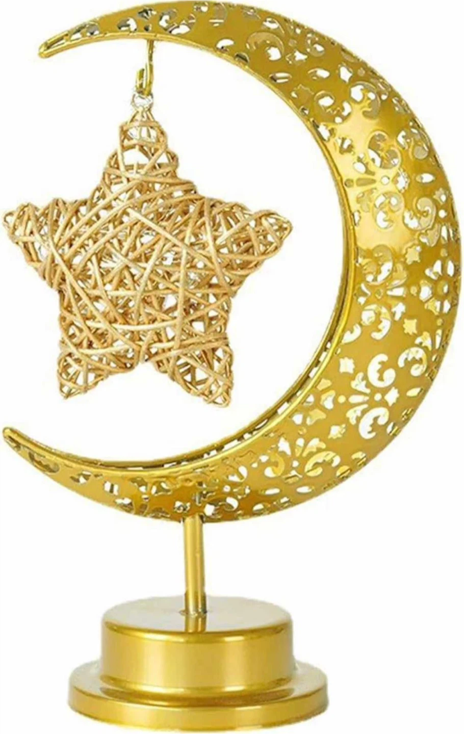 Gold Moon and Star Ramadan Decoration