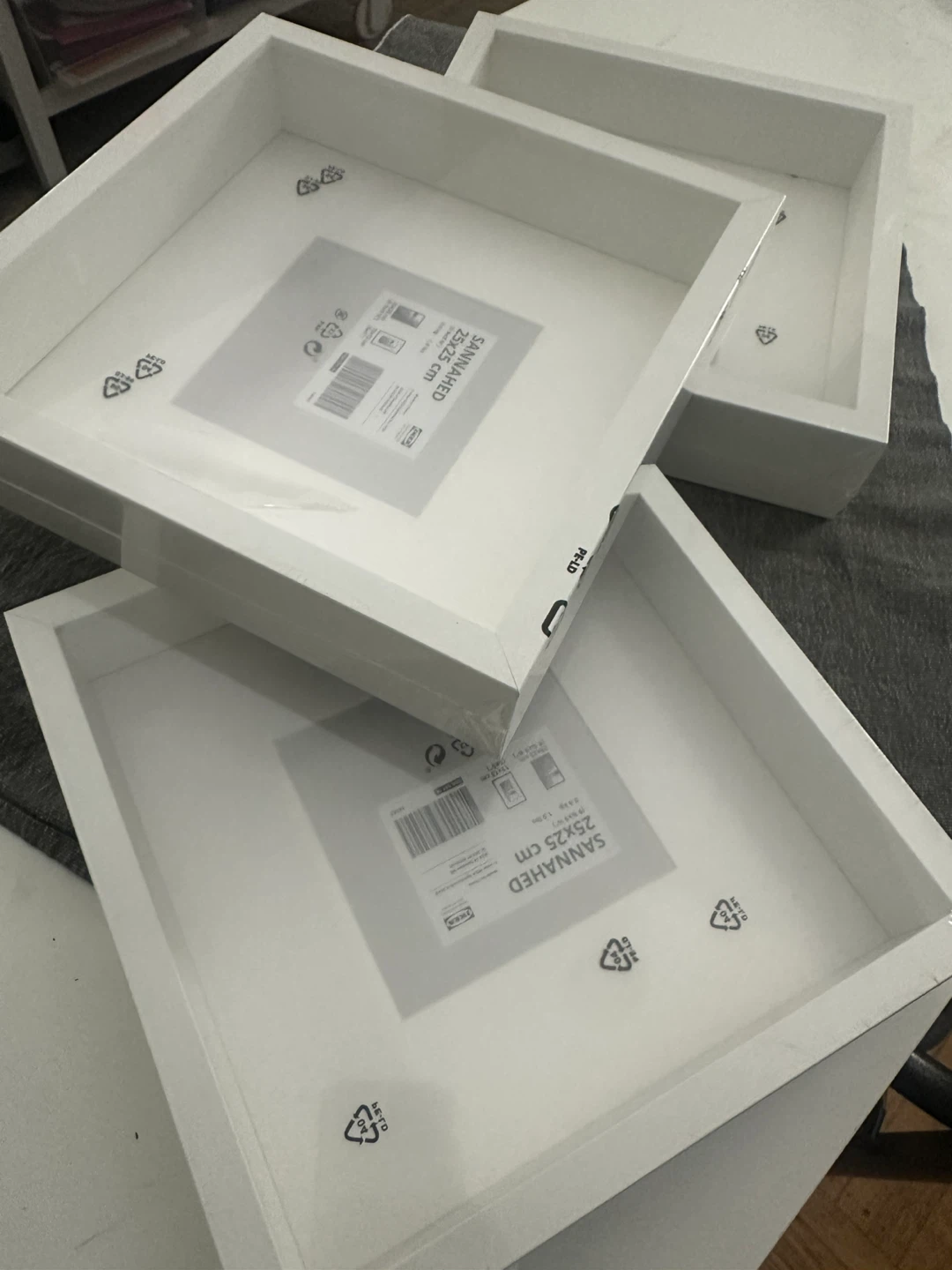 IKEA SANNAHED 25x25 cm Picture Frames - White (Set of 3) - photo 3