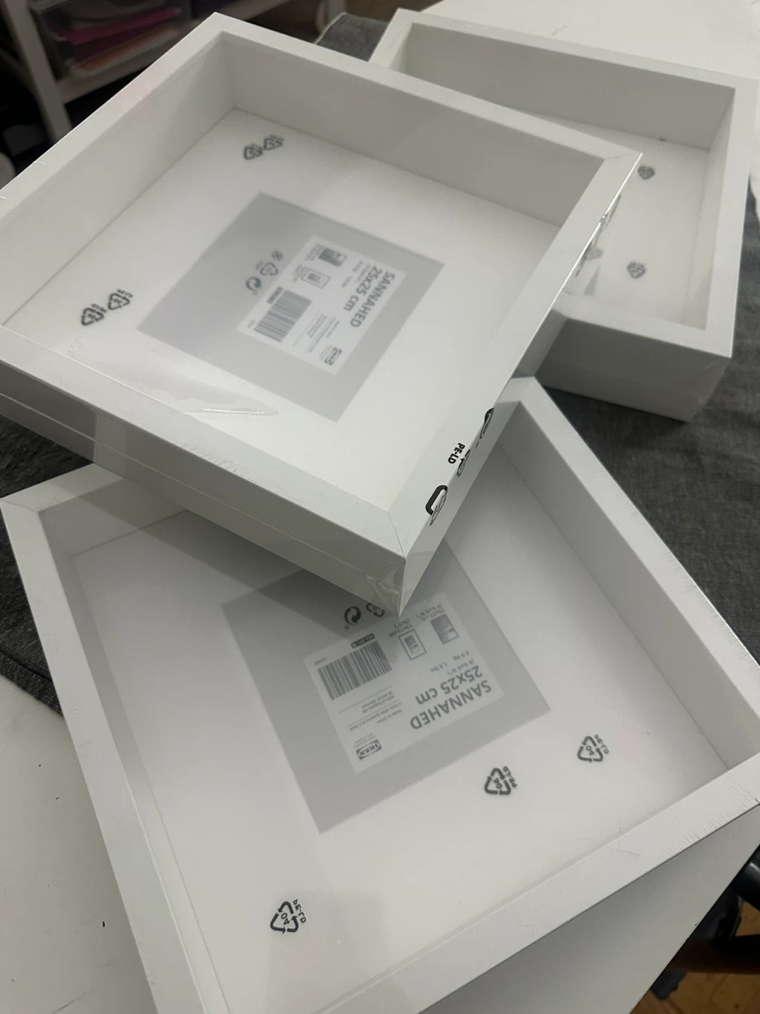 IKEA SANNAHED 25x25 cm Picture Frames - White (Set of 3) - photo 2