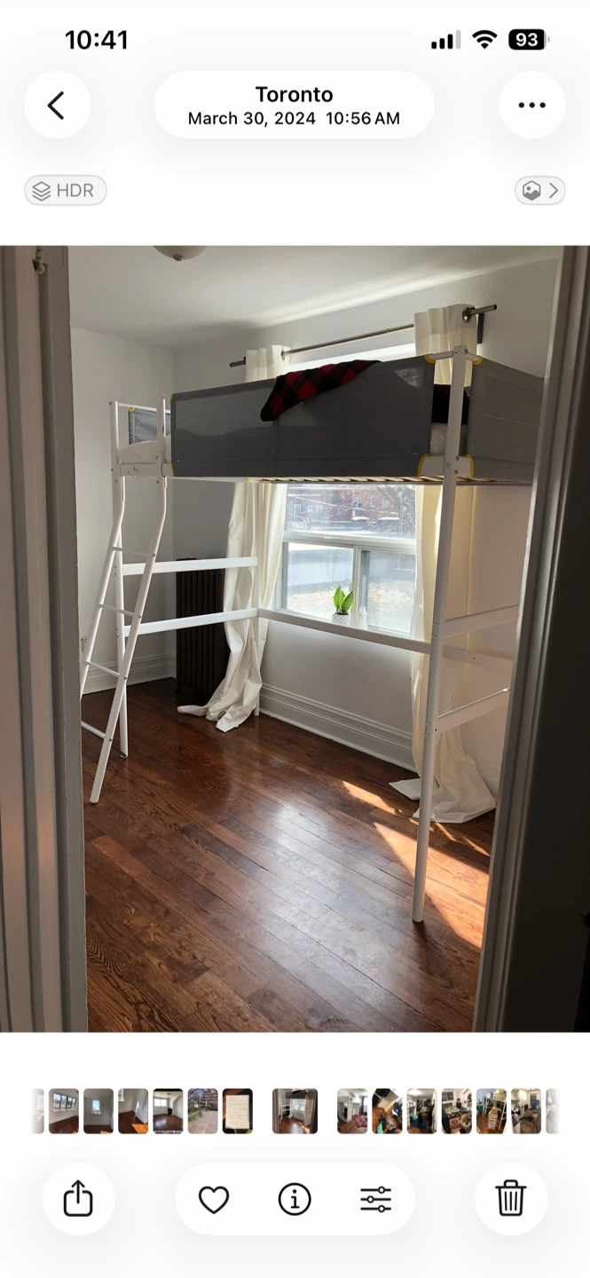 IKEA VITVAL Loft Bed Frame - White/Light Gray