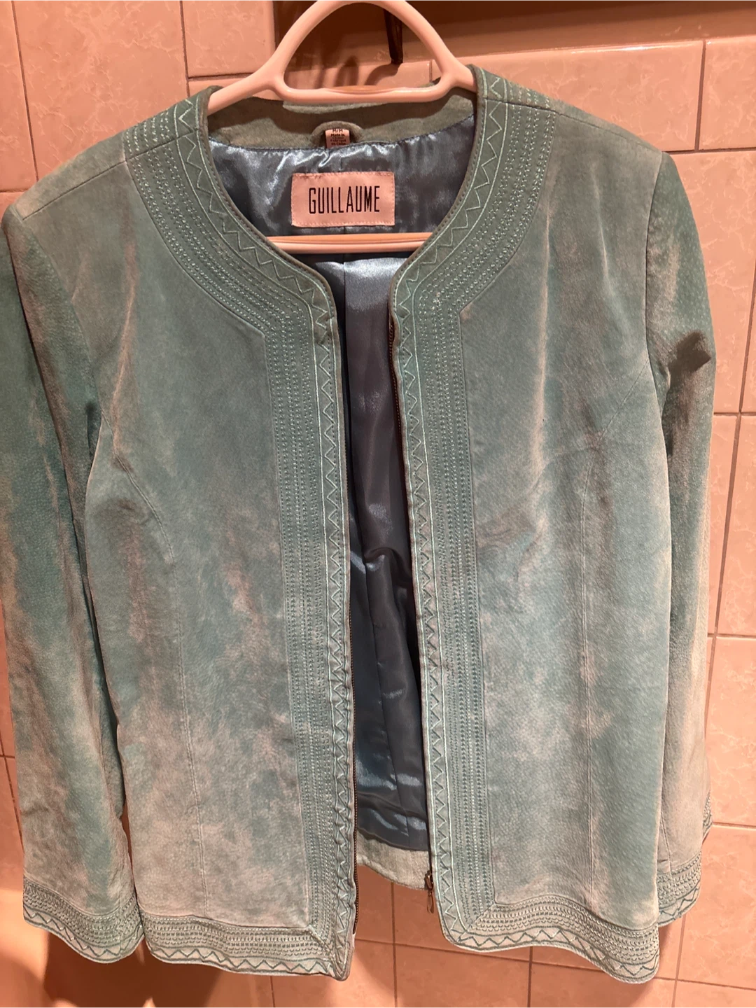 Guillaume Turquoise Suede Jacket