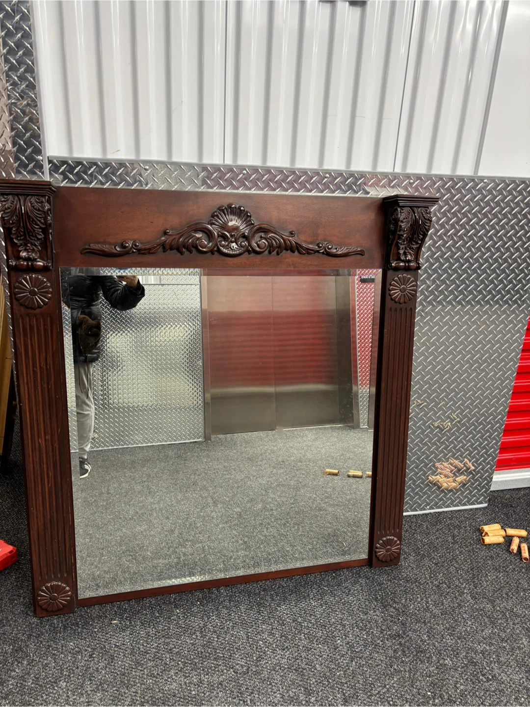 Ornate Wood Framed Mirror - photo 3