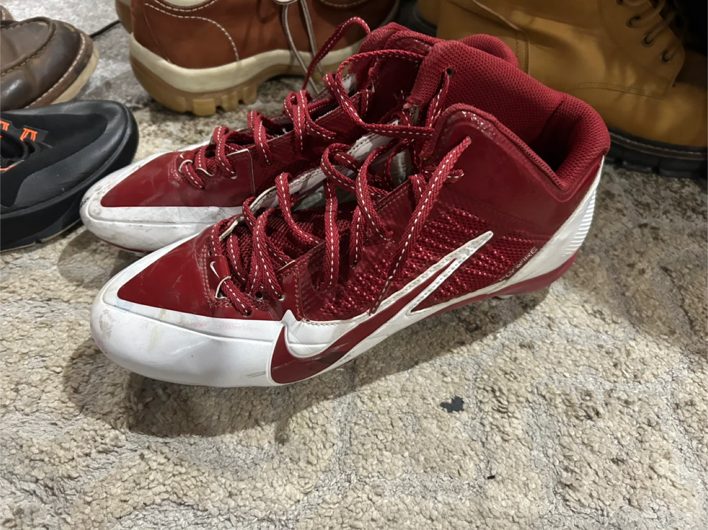 Nike Flywire Baseball Cleats - Red/White