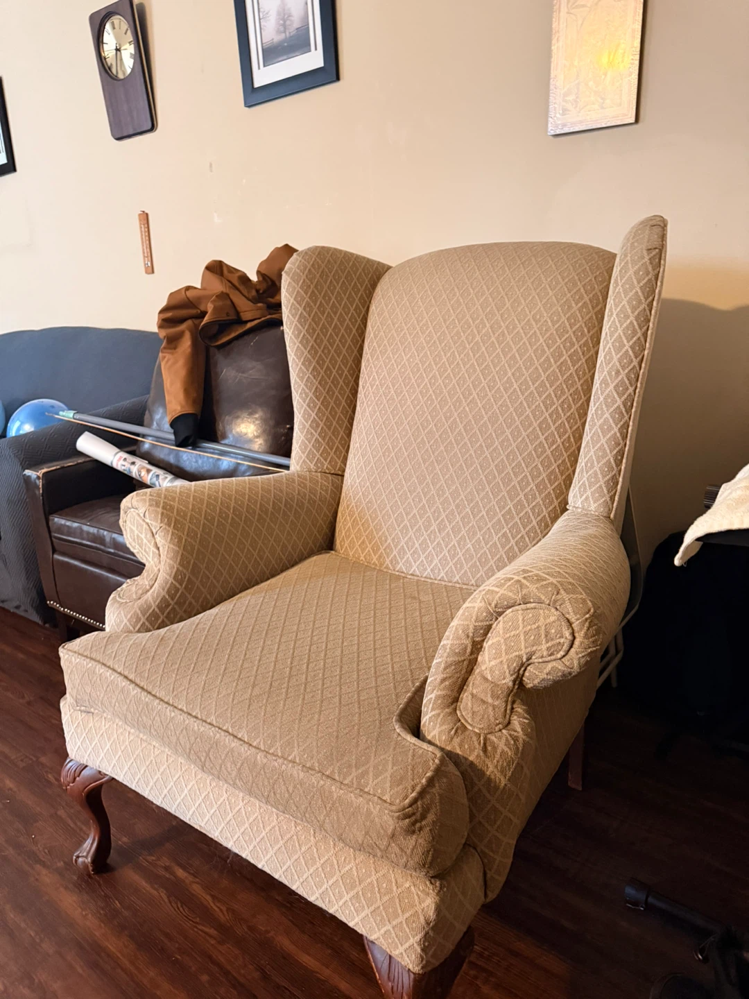Wingback Armchair - Neutral Pattern