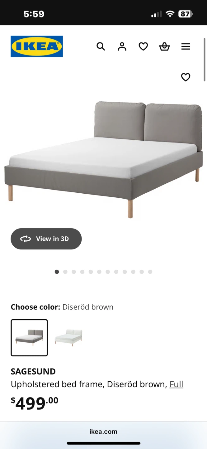 IKEA SAGESUND Full Bed Frame - Diseröd Brown