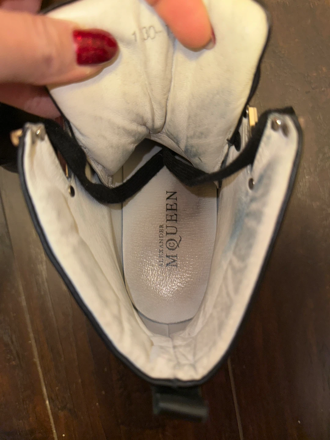 Alexander McQueen Black Leather High-Top Sneakers - photo 5