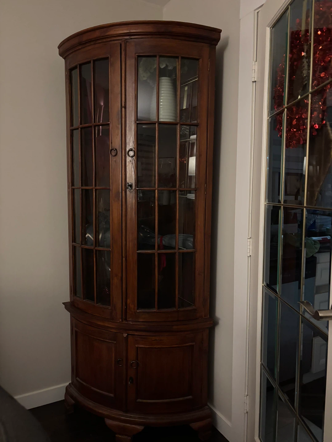 Wooden Corner Curio Cabinet