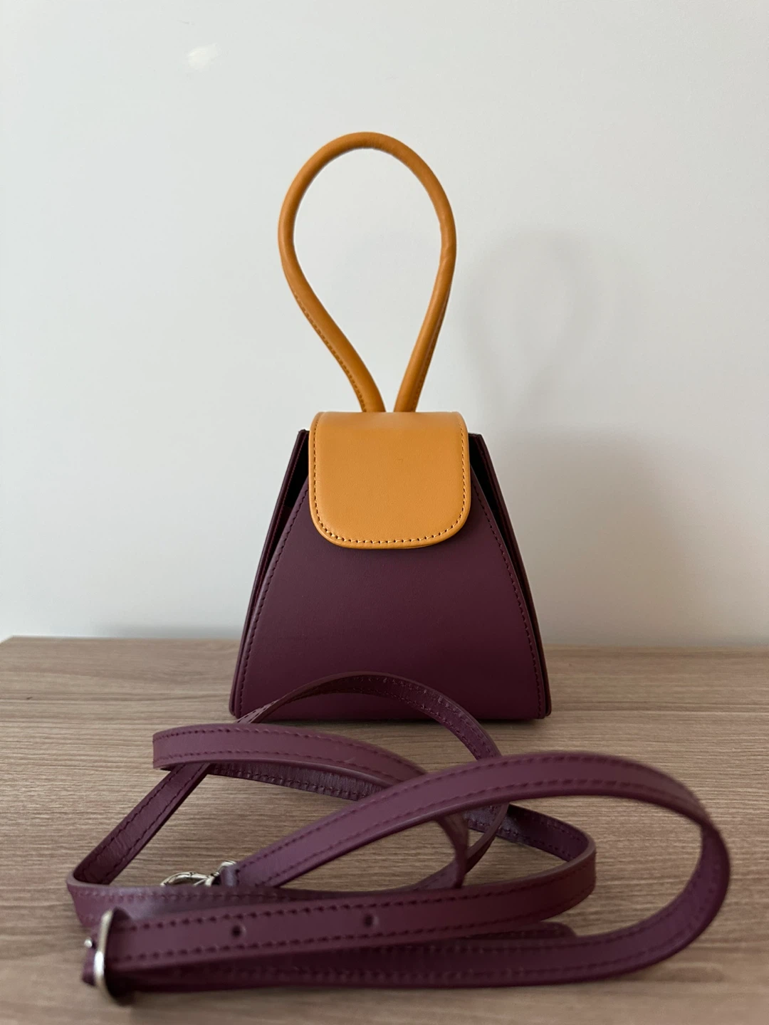 Atelier Park Burgundy & Tan Leather Handbag