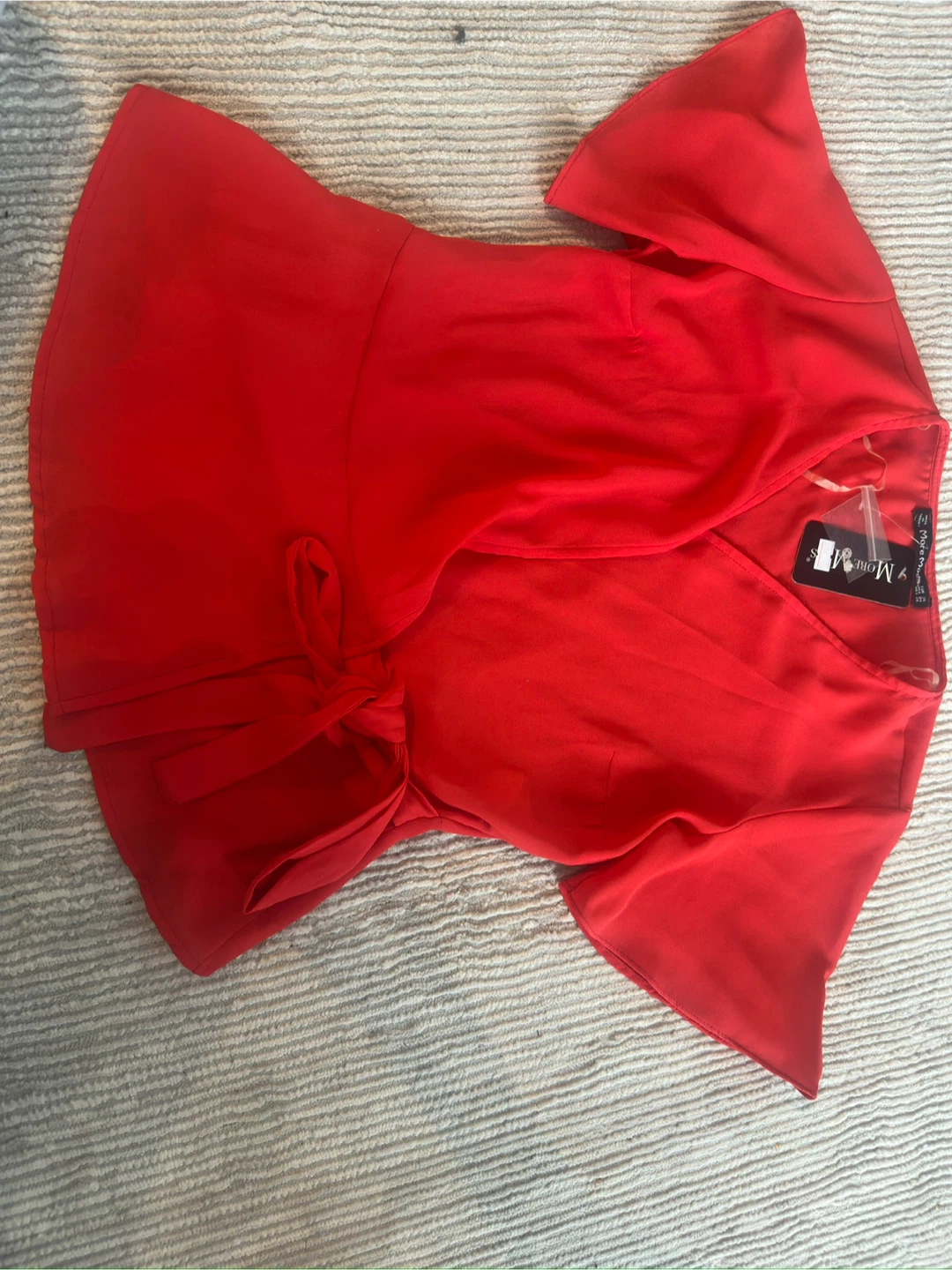 New Red Wrap Top - Size S