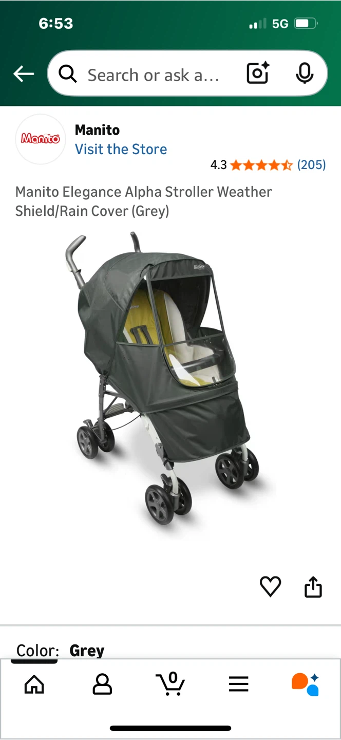 Manito Elegance Alpha Stroller Weather Shield - Grey - photo 2
