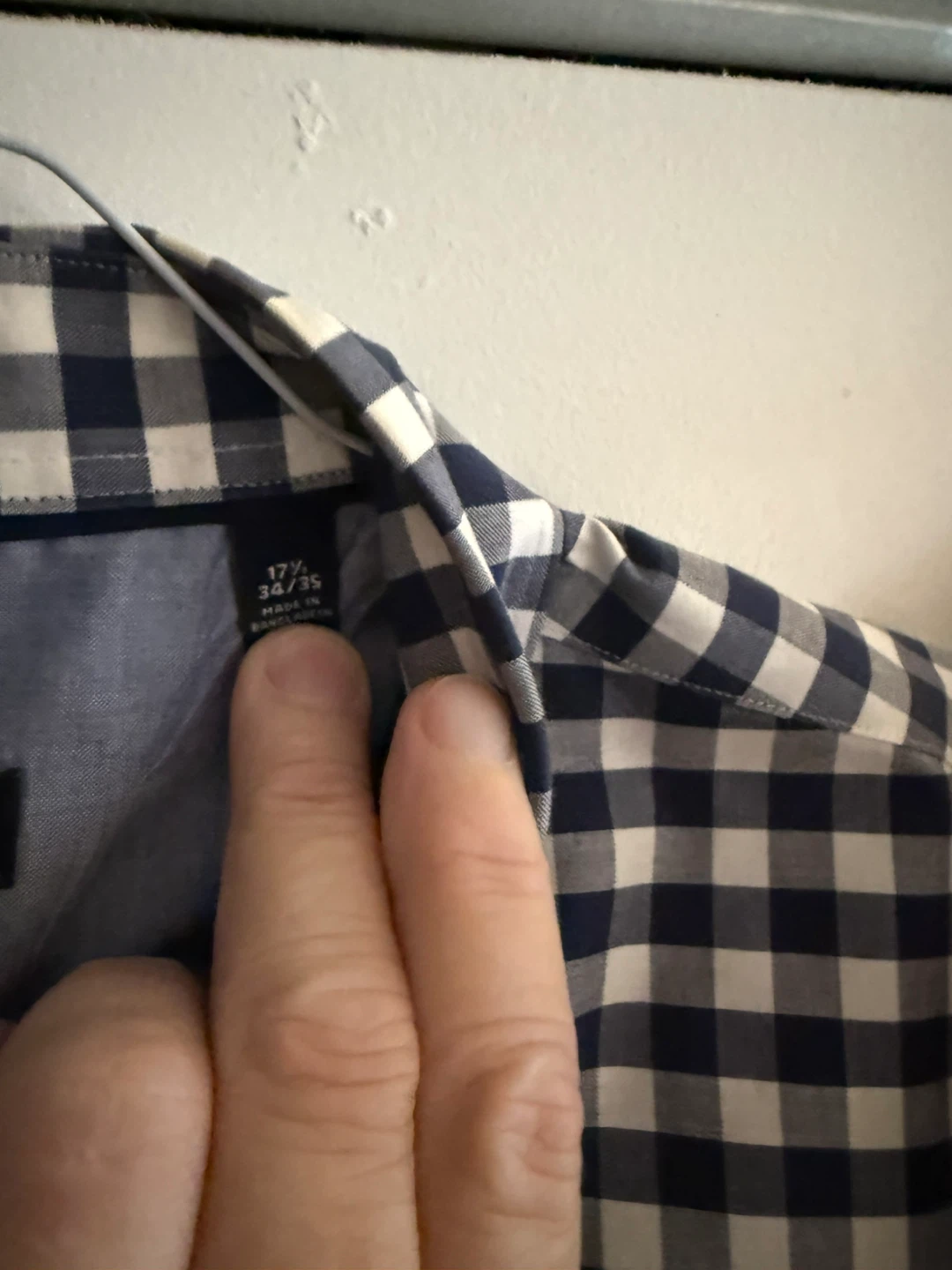 Tommy Hilfiger Blue Gingham Button-Down Shirt - 17 1/2 34/35 - photo 4