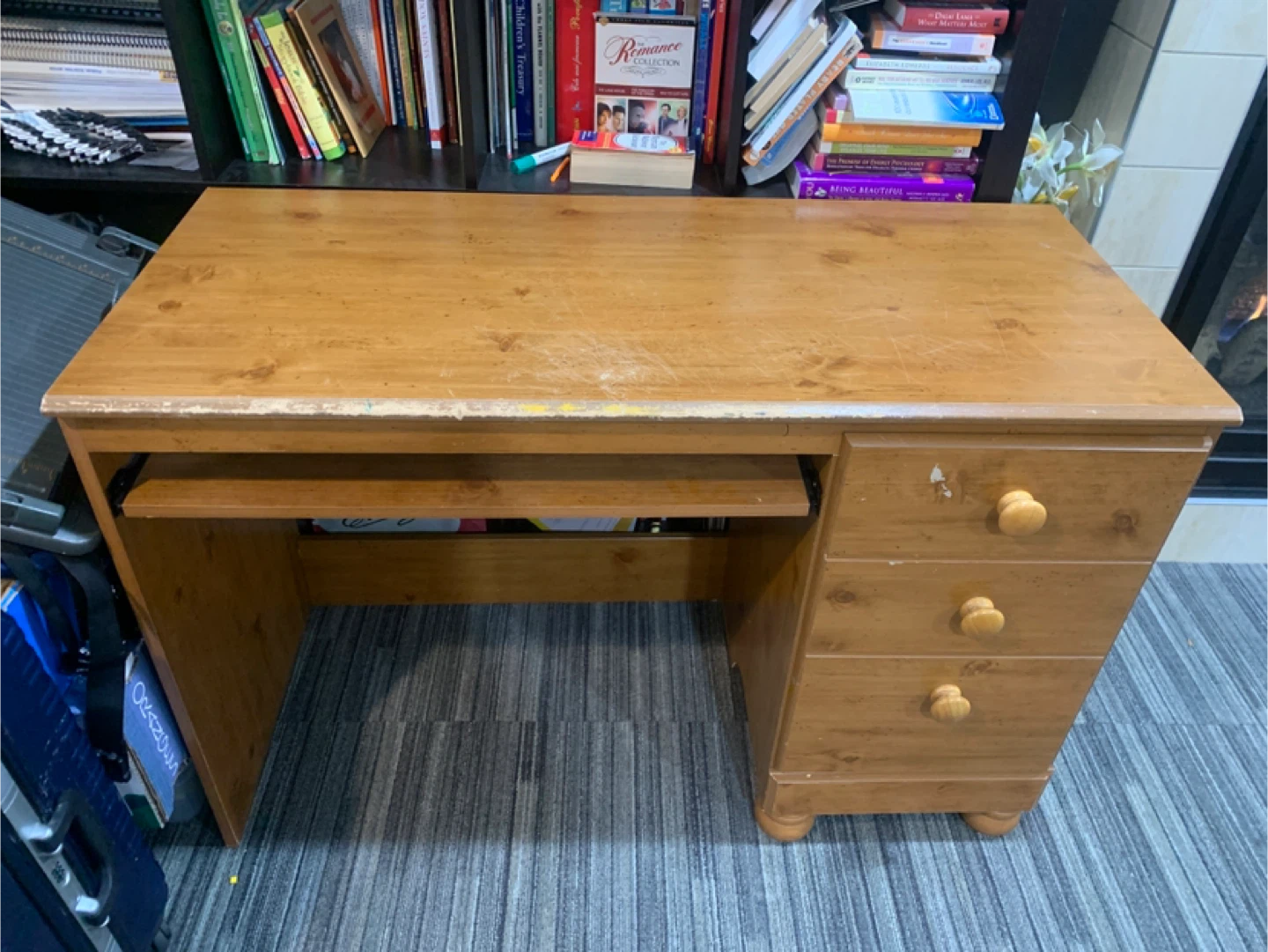 Wooden Desk with Drawers