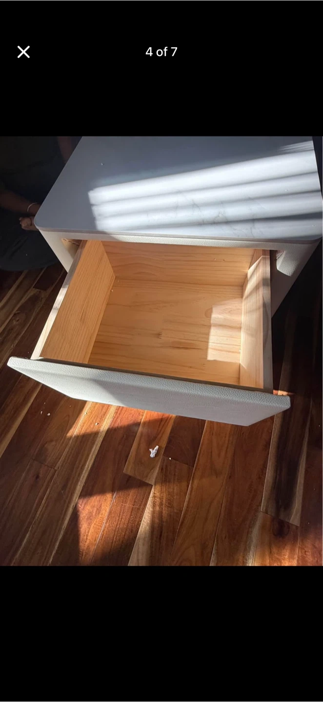 White 2-Drawer Nightstand - photo 2