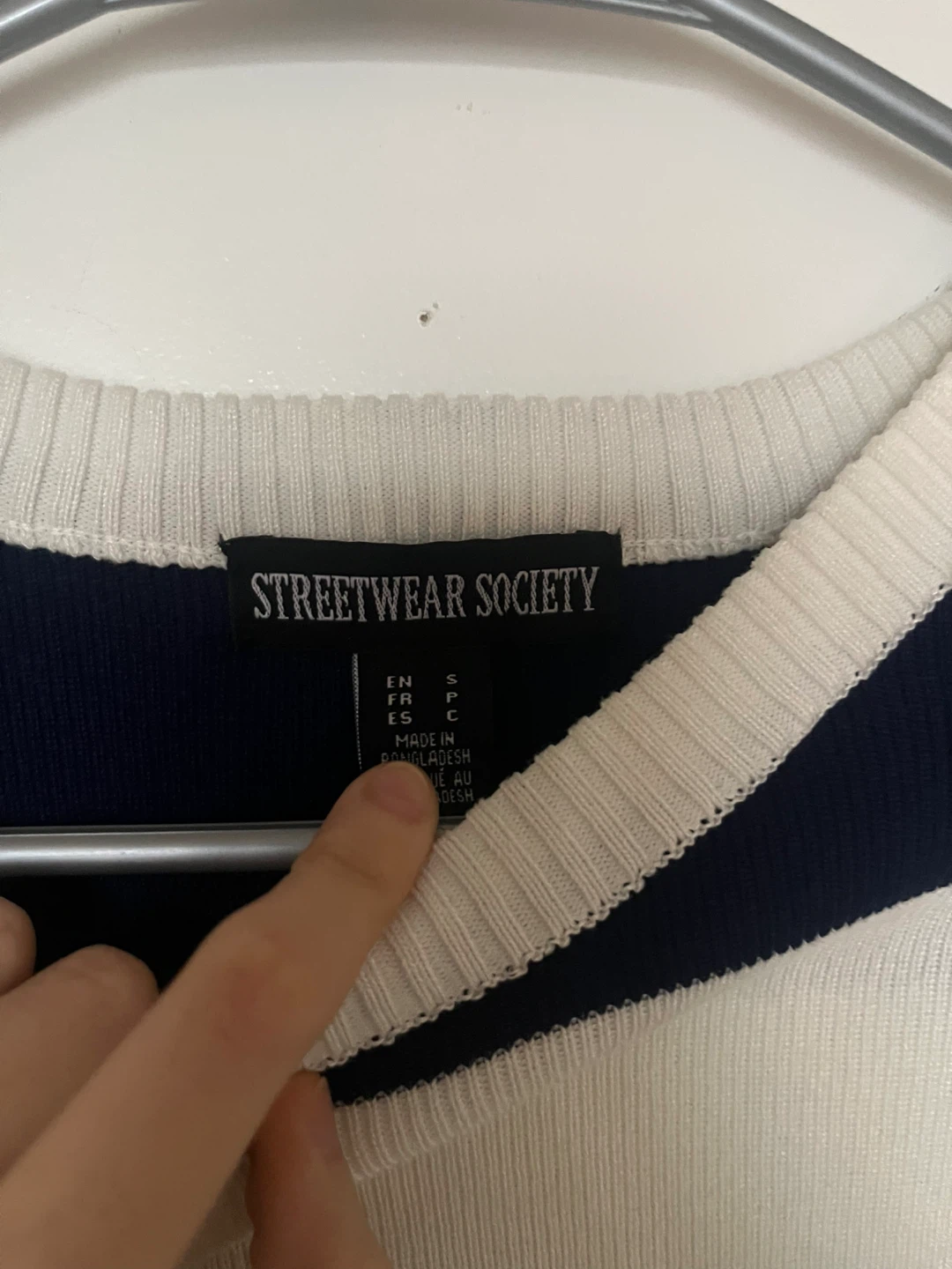 Streetwear Society Striped Cropped Sweater - Size S - photo 2