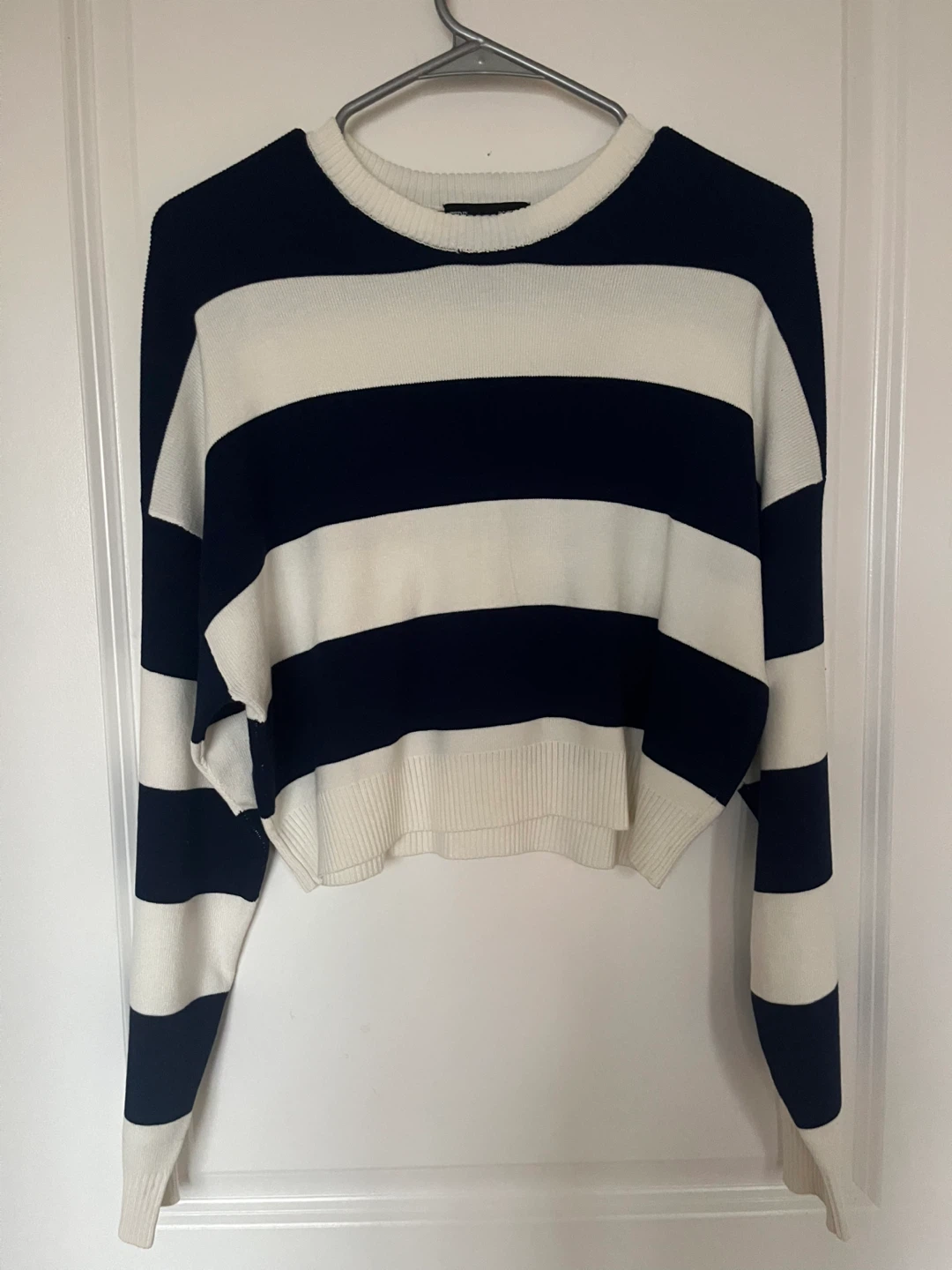 Streetwear Society Striped Cropped Sweater - Size S
