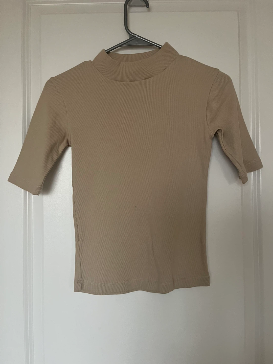 Serge Beige Ribbed Top - Size S
